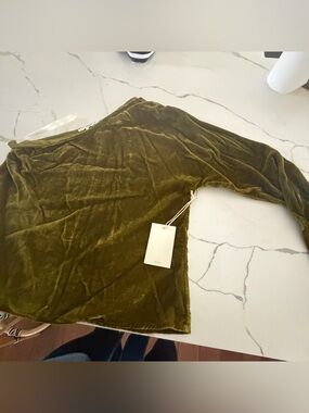 Tularosa Olive Green Velvet Slip Top